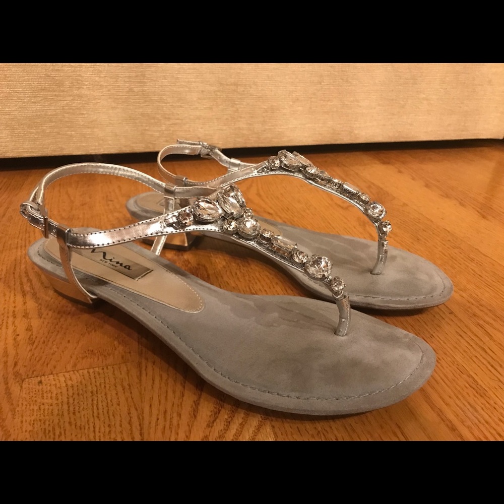 Nina shoes silver with jewels